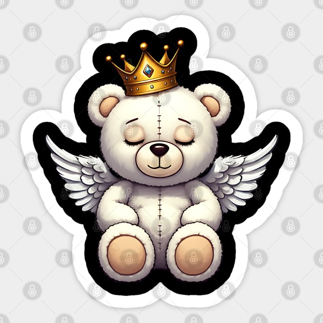 Cute Crowned Angel Teddy Bear Sticker by UrbanLifeApparel